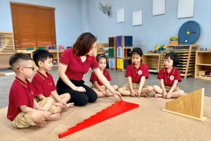 Cô Phùng Hương Giang áp dụng phương pháp Reggio Emilia trong giáo dục. Ảnh: TG