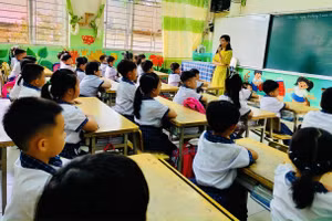 Giờ dạy của cô Nguyễn Thị Phương Thảo - Trường Tiểu học Võ Trường Toản (quận Ninh Kiều, TP Cần Thơ). Ảnh: NTCC