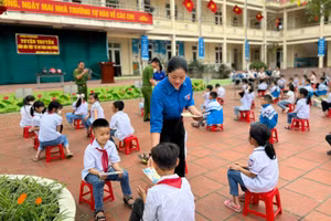 Một hoạt động của Trường Tiểu học Ninh Giang (Hoa Lư, Ninh Bình). Ảnh: NTCC