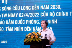 Bộ trưởng Nguyễn Kim Sơn phát biểu tại hội nghị.