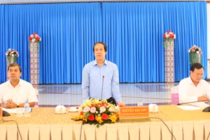 Bộ trưởng Nguyễn Kim Sơn phát biểu tại cuộc làm việc.