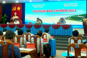 Quang cảnh Hội nghị báo chí năm 2023 tỉnh Cà Mau.