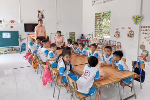 Trẻ mẫu giáo ở xã Trinh Phú huyện Kế Sách (Sóc Trăng).