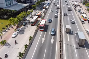 Đường vành đai 3 nhìn từ trên cao.