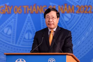 Phó Thủ tướng Thường trực Chính phủ Phạm Bình Minh phát biểu.