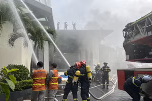 Diễn tập phương án phòng cháy chữa cháy.