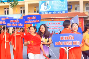 Các đoàn khối tham gia Đại hội TDTT phường Xuân Phương năm 2022.