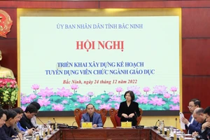 Quang cảnh Hội nghị triển khai xây dựng kế hoạch tuyển dụng viên chức ngành giáo dục.