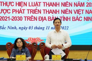 Phó Chủ tịch Thường trực UBND tỉnh Bắc Ninh - Vương Quốc Tuấn phát biểu tại buổi làm việc.