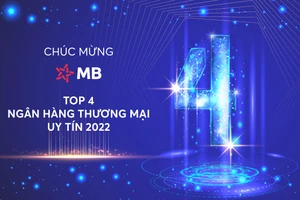 MB tiếp tục góp mặt trong Top 4 ngân hàng thương mại uy tín Việt Nam 2022.