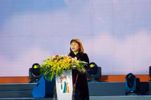 Bà Đặng Hương Giang - Giám đốc Sở Du lịch Hà Nội phát biểu trong lễ bế mạc.