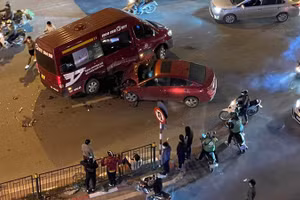 Hiện trường vụ tai nạn giao thông.