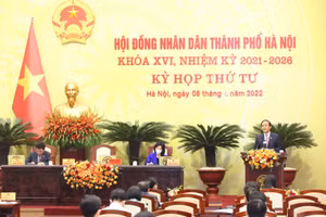 Phó Bí thư Thành ủy, Chủ tịch HĐND thành phố Hà Nội Nguyễn Ngọc Tuấn phát biểu.