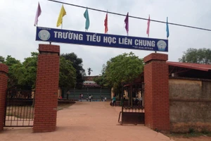 Cổng trường Tiểu học Liên Chung (nguồn website nhà trường).