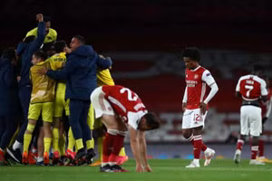 Arsenal ngậm ngùi nhìn Villarreal vào chung kết Europa League. (Ảnh: Getty).