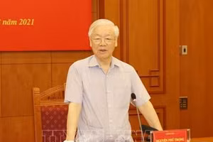 Tổng Bí thư Nguyễn Phú Trọng yêu cầu, BCĐ phải chỉ đạo tất cả các cấp, ngành đồng bộ, không làm thay. Ảnh: TTXVN.
