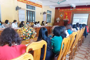 Công tác tập huấn tổ chức tại các trường học ở Hà Tĩnh.