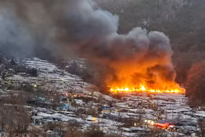 Hỏa hoạn tại khu ổ chuột ở Hàn Quốc.