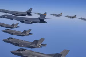 Các máy bay ném bom F-16, F-35 và B-1B của Mỹ và Hàn Quốc cũng có thể tham gia "Air Defender 2023". (Ảnh: Bộ Quốc phòng Hàn Quốc/ZUMA Wire/imago)