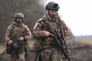 Thủy quân lục chiến Nga tham gia chiến dịch quân sự ở Ukraine. (Ảnh: Sputnik/Alexey Maishev)