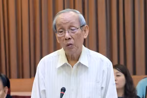 GS.TS Trần Hồng Quân phát biểu trong một hội thảo ở TPHCM năm 2018. (Ảnh: Mạnh Tùng)