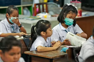 Học sinh ở Thái Lan. Ảnh: Bangkok Post