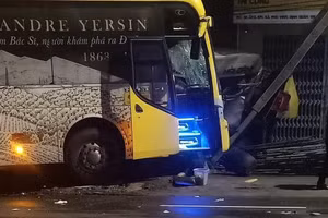 Hiện trường vụ tai nạn. (Ảnh: H.P)