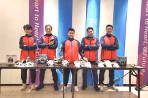 Đội tuyển AIES Robot Sports. Ảnh: LHU