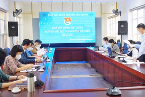 Một buổi làm việc của Hội đồng xét chọn Gương mặt trẻ Thái Nguyên tiêu biểu năm 2021