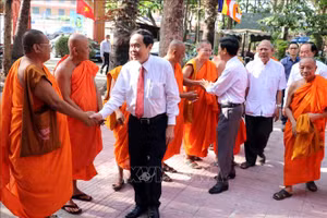 Phó Chủ tịch Thường trực Quốc hội Trần Thanh Mẫn chúc Tết Chôl Chnăm Thmây tại Sóc Trăng