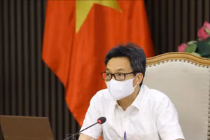 Phó Thủ tướng Vũ Đức Đam, Trưởng Ban Chỉ đạo Quốc gia phòng, chống dịch COVID-19 phát biểu chỉ đạo cuộc họp. Ảnh: Nguyễn Điệp/TTXVN