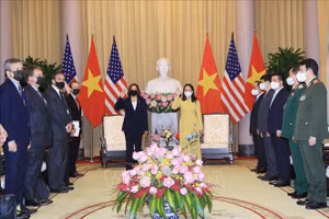 Phó Chủ tịch nước Võ Thị Ánh Xuân tiếp Phó Tổng thống Hoa Kỳ Kamala Harris