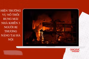 Nổ lớn thổi bung mái nhà, 3 người bị thương nặng tại Hà Nội