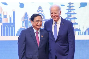 Thủ tướng Chính phủ Phạm Minh Chính và Tổng thống Hoa Kỳ Joe Biden - Ảnh: VGP/Nhật Bắc