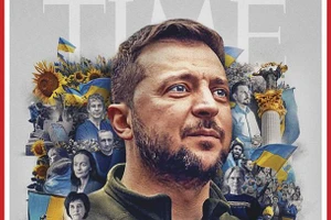 Tổng thống Ukraine Zelensky trên bìa tạp chí Time.