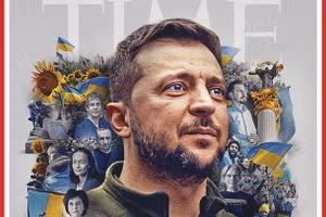 Tổng thống Ukraine Zelensky trên bìa tạp chí Time.