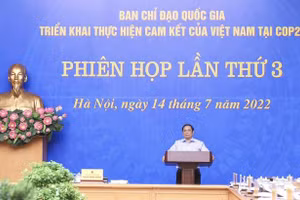 Thủ tướng Phạm Minh Chính đề nghị các đại biểu tập trung thảo luận, đánh giá những việc đã làm được, những việc chưa làm được sau phiên họp lần thứ 2 của Ban Chỉ đạo... để tháo gỡ khó khăn, vướng mắc, tạo thuận lợi cho việc thực hiện các cam kết của Việt Nam tại COP26 - Ảnh: VGP/Nhật Bắc