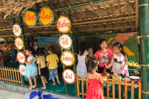 Phiên chợ quê của trẻ mầm non vùng cao Yên Bái.