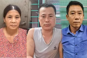 Các đối tượng tại cơ quan công an.