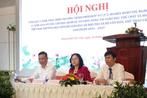 Thứ trưởng Bộ GD&ĐT Ngô Thị Minh chủ trì Hội nghị.