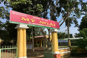 Trường TH Mỹ Ngãi, nơi xảy ra vụ việc.