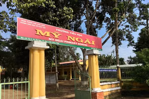 Trường TH Mỹ Ngãi, nơi xảy ra vụ việc.