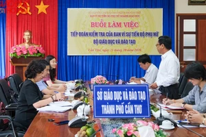 Quang cảnh buổi làm việc tại Sở GD&ĐT TP Cần Thơ.