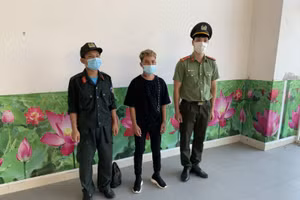 Đối tượng Nguyễn Văn Cường tại cơ quan Công an.