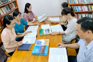 Giáo viên nghiên cứu, lựa chọn sách giáo khoa mới. Ảnh minh họa.