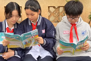 Học sinh Trường THCS Bế Văn Đàn (Đống Đa, Hà Nội).