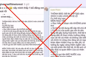 Hình ảnh thông tin sai sự thật về việc lộ đề thi tốt nghiệp THPT năm 2024.