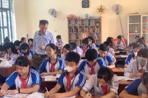 Giờ học tại Trường THCS Nguyễn Chuyên Mỹ (Hải Phòng).