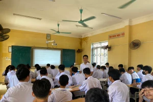 Giờ học tại Trường THPT Trần Quang Khải (Khoái Châu, Hưng Yên).