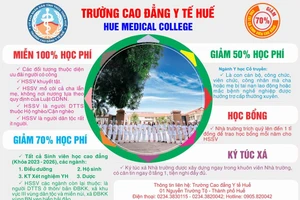 Trường Cao đẳng Y tế Huế miễn giảm 70% học phí cho sinh viên (Ảnh: Đại Dương).